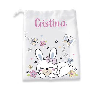 bolsa merienda personalizada conejo durmiendo