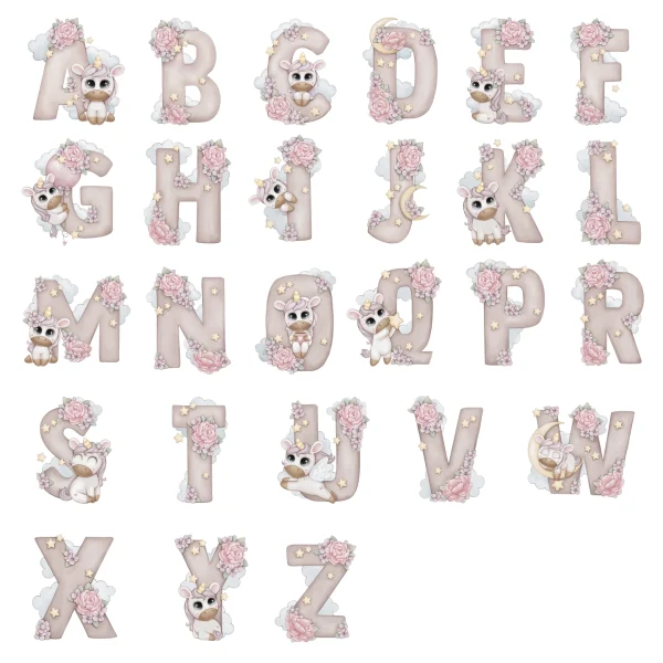 letras abecedario unicornio