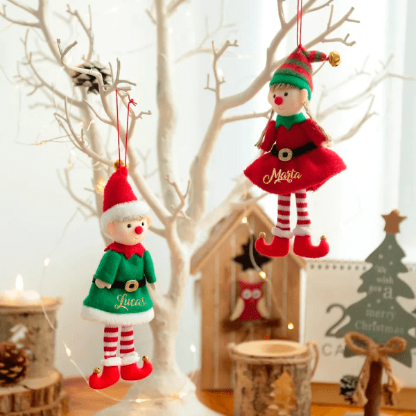 elfo elfa navidad personalizado nombre decoracion