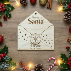 Sobre de madera personalizado Navidad