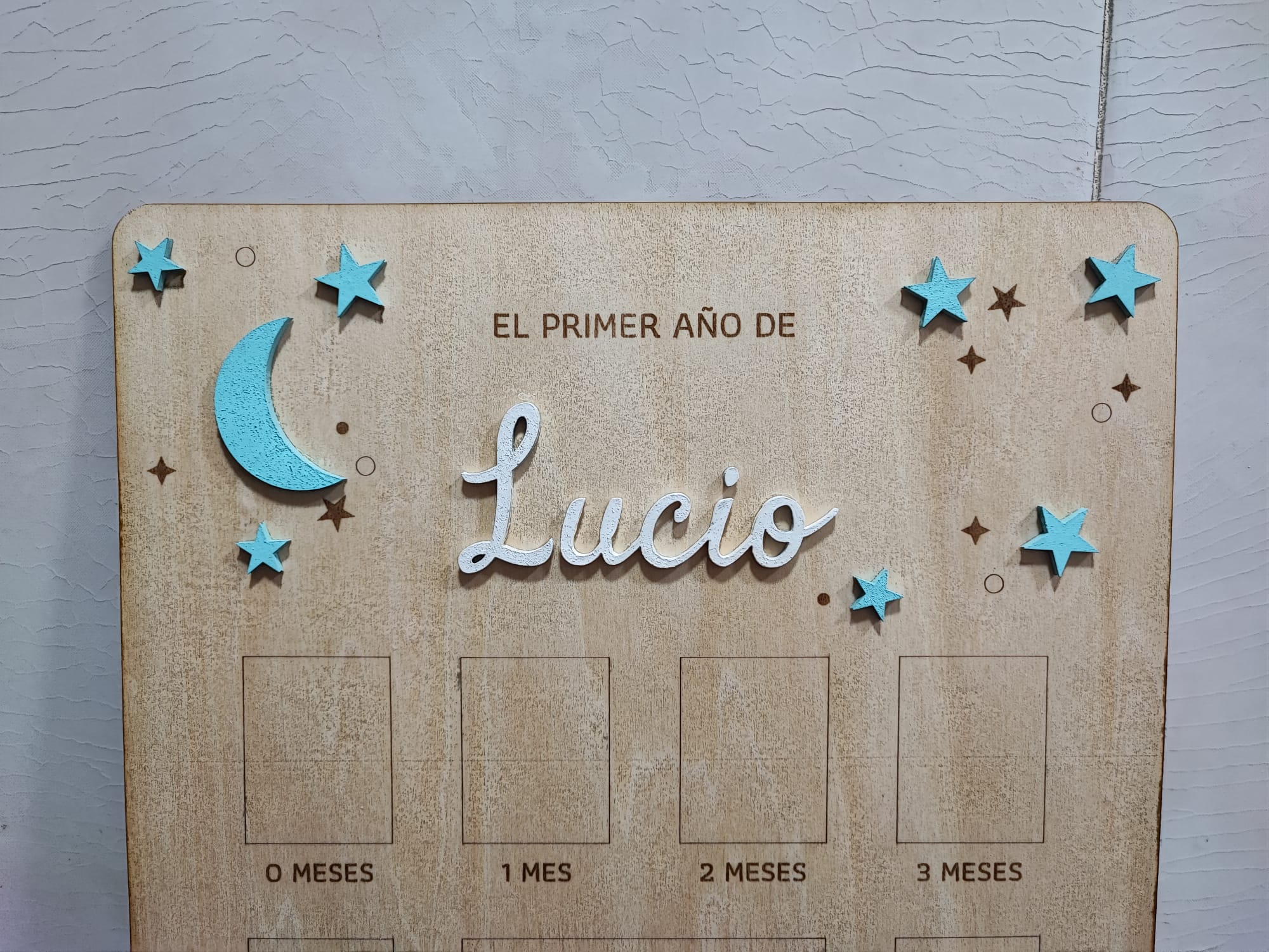 Marco de fotos 12 meses madera bebe recuerdos baby