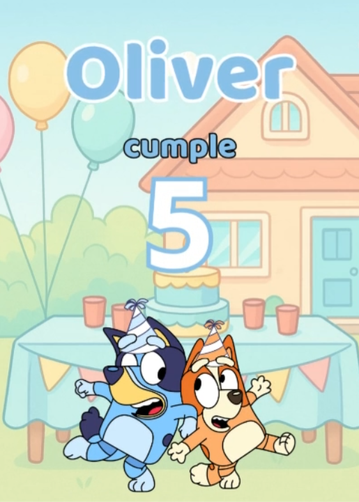 invitacion digital cumpleaños Bluey 2