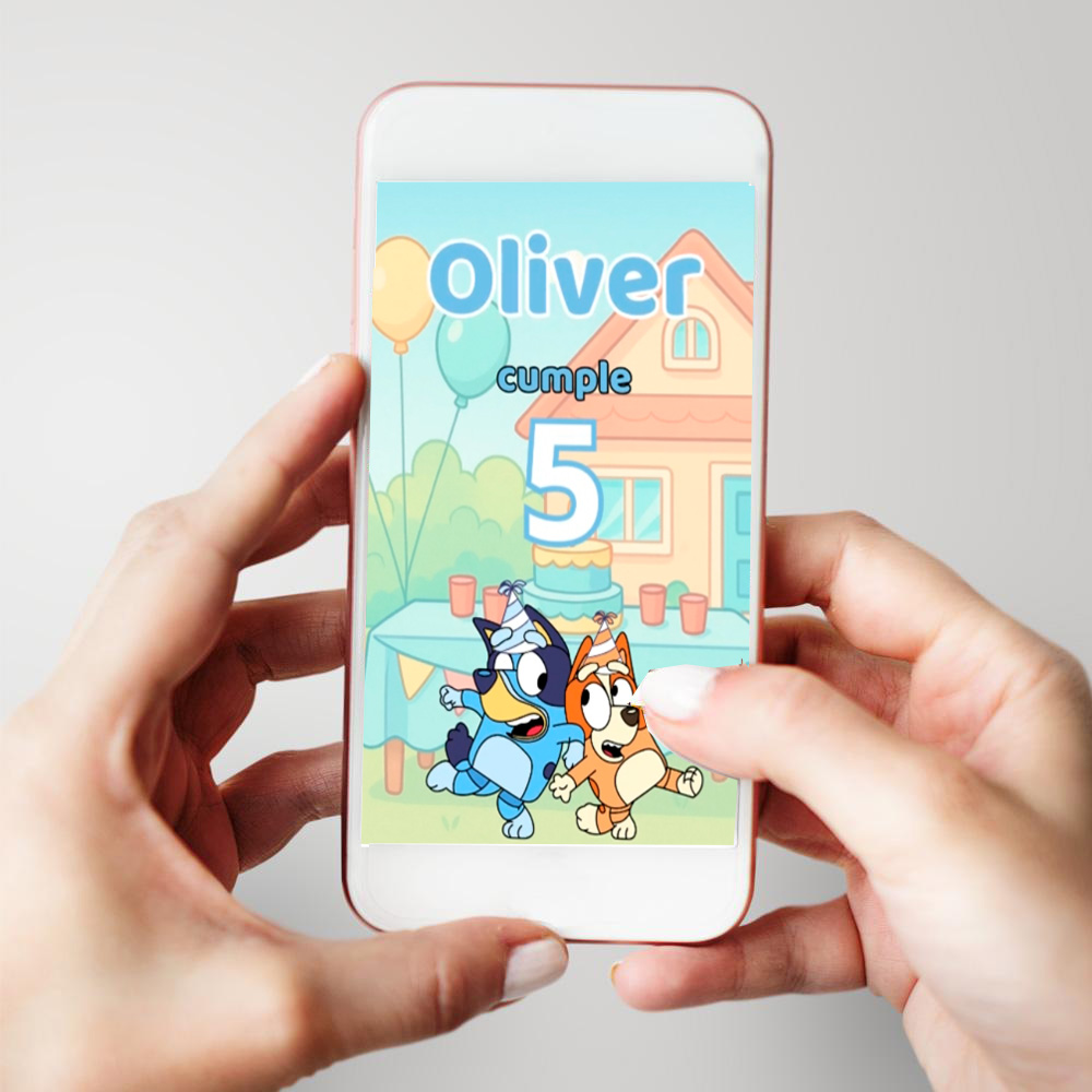 invitacion digital cumpleaños Bluey